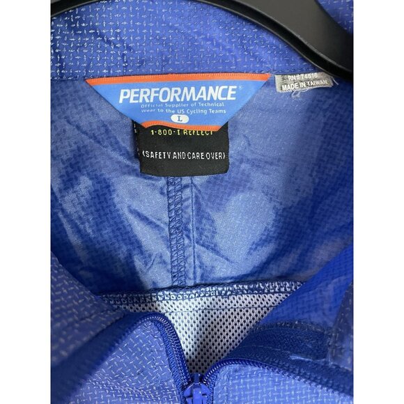 Performance Illuminite blue cycling Jacket Sz L vents Men's Running Reflective - Picture 3 of 5